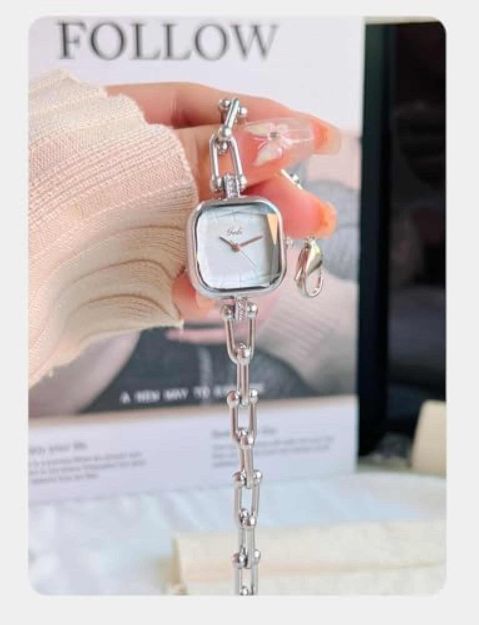 Women's Light Luxury Bangle-Style Square Quartz Watch, Gift